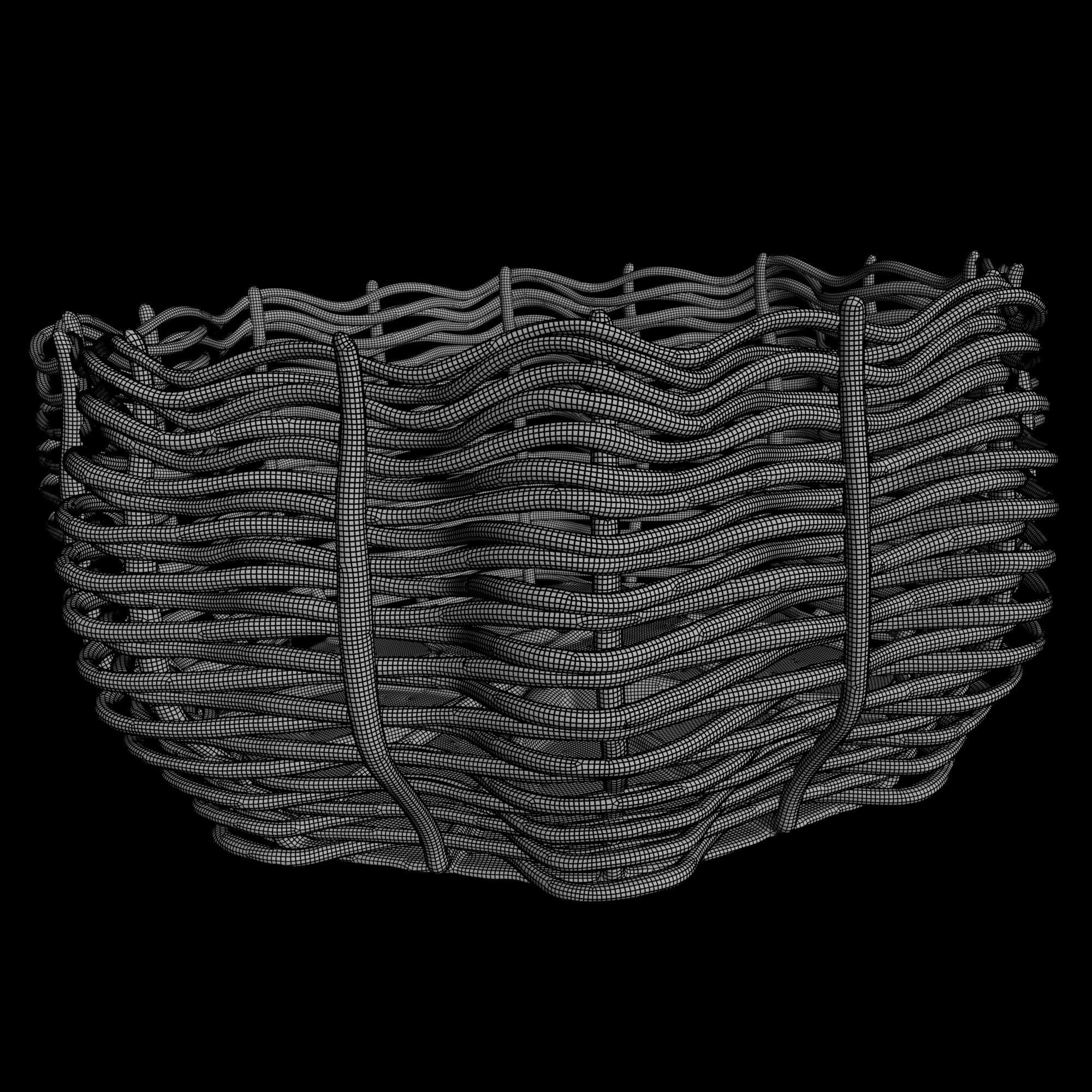 Basket wicker 3D model_5
