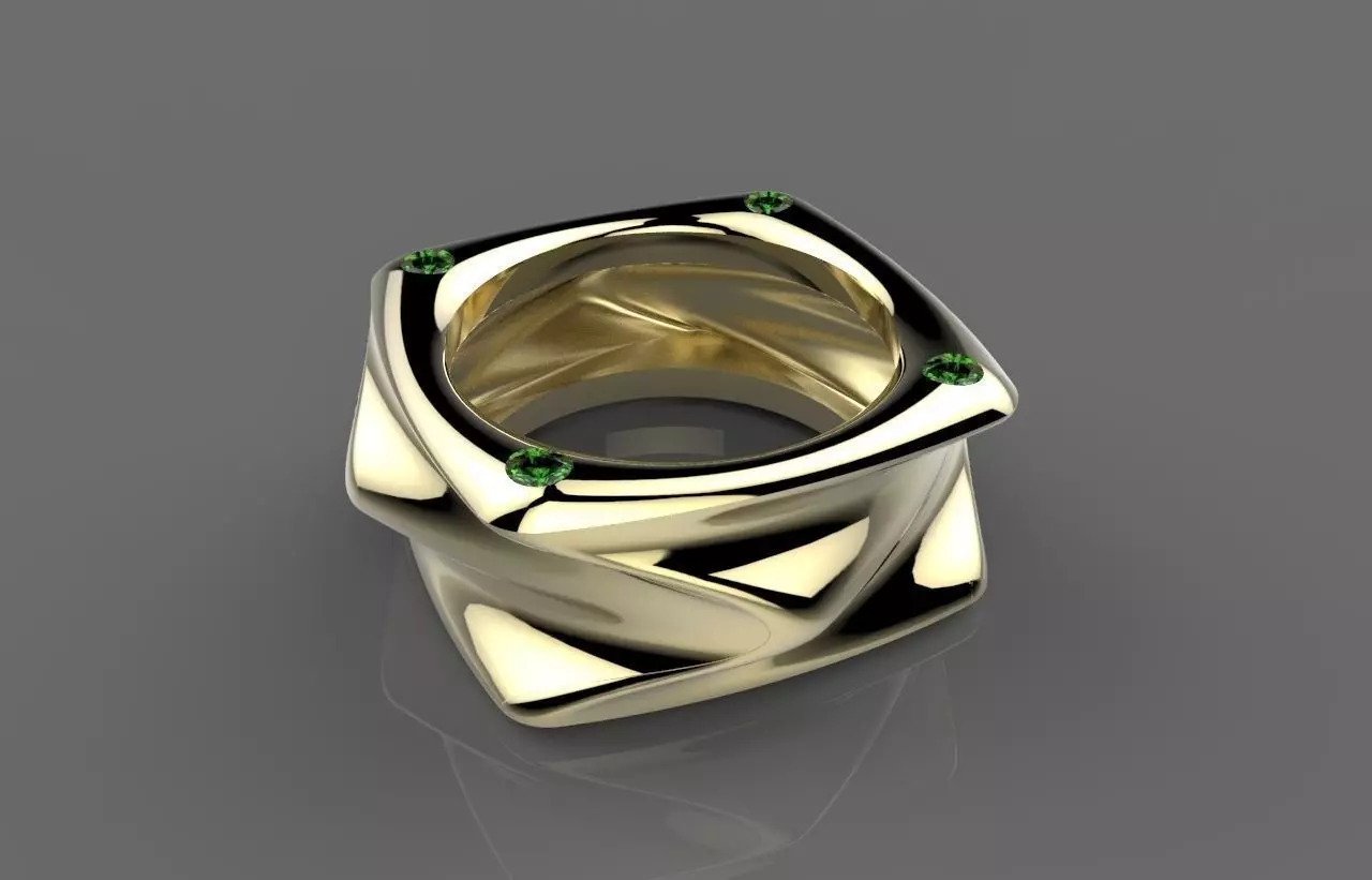 Ring gold 3D print model_0