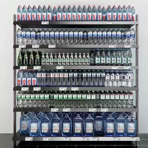 Rack with mineral water