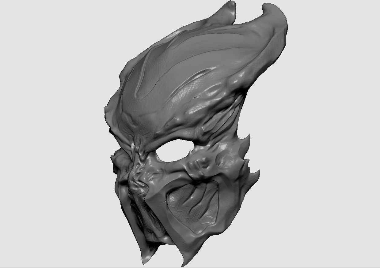 Ceremonial hunter mask 3D print model_4