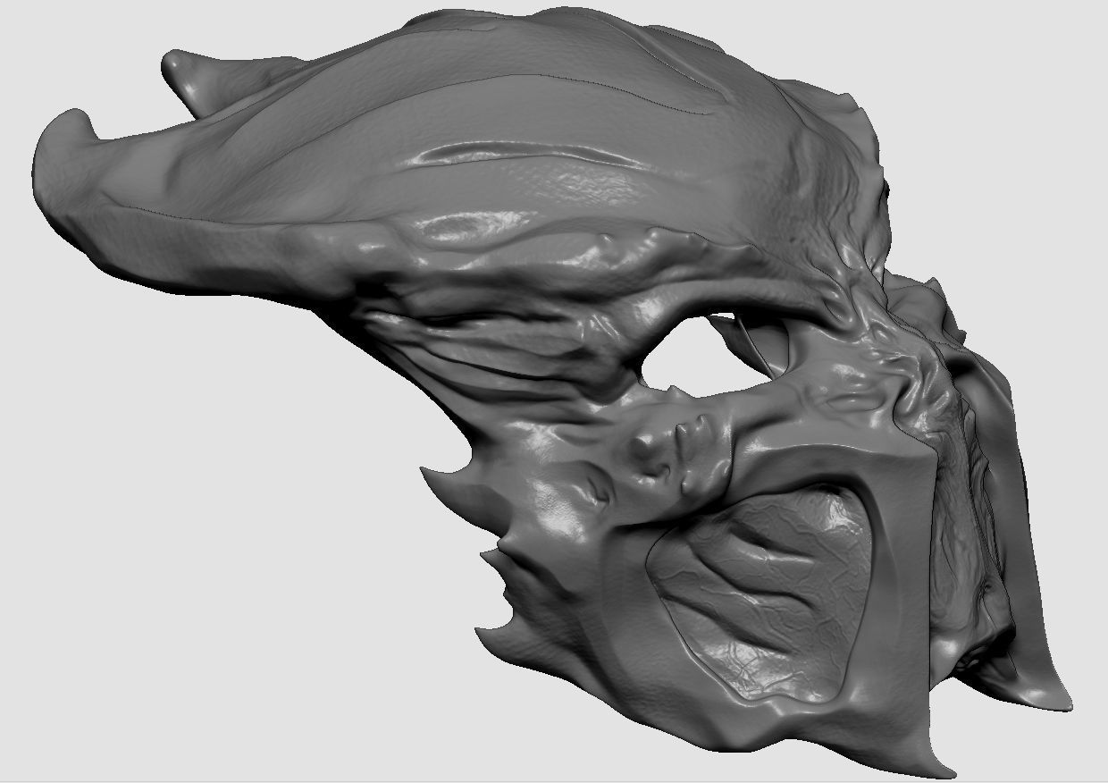 Ceremonial hunter mask 3D print model_7