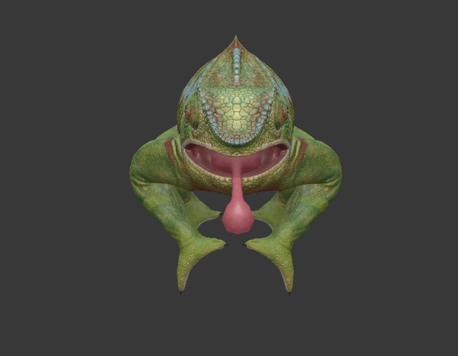 Chameleon Low-poly 3D model_3