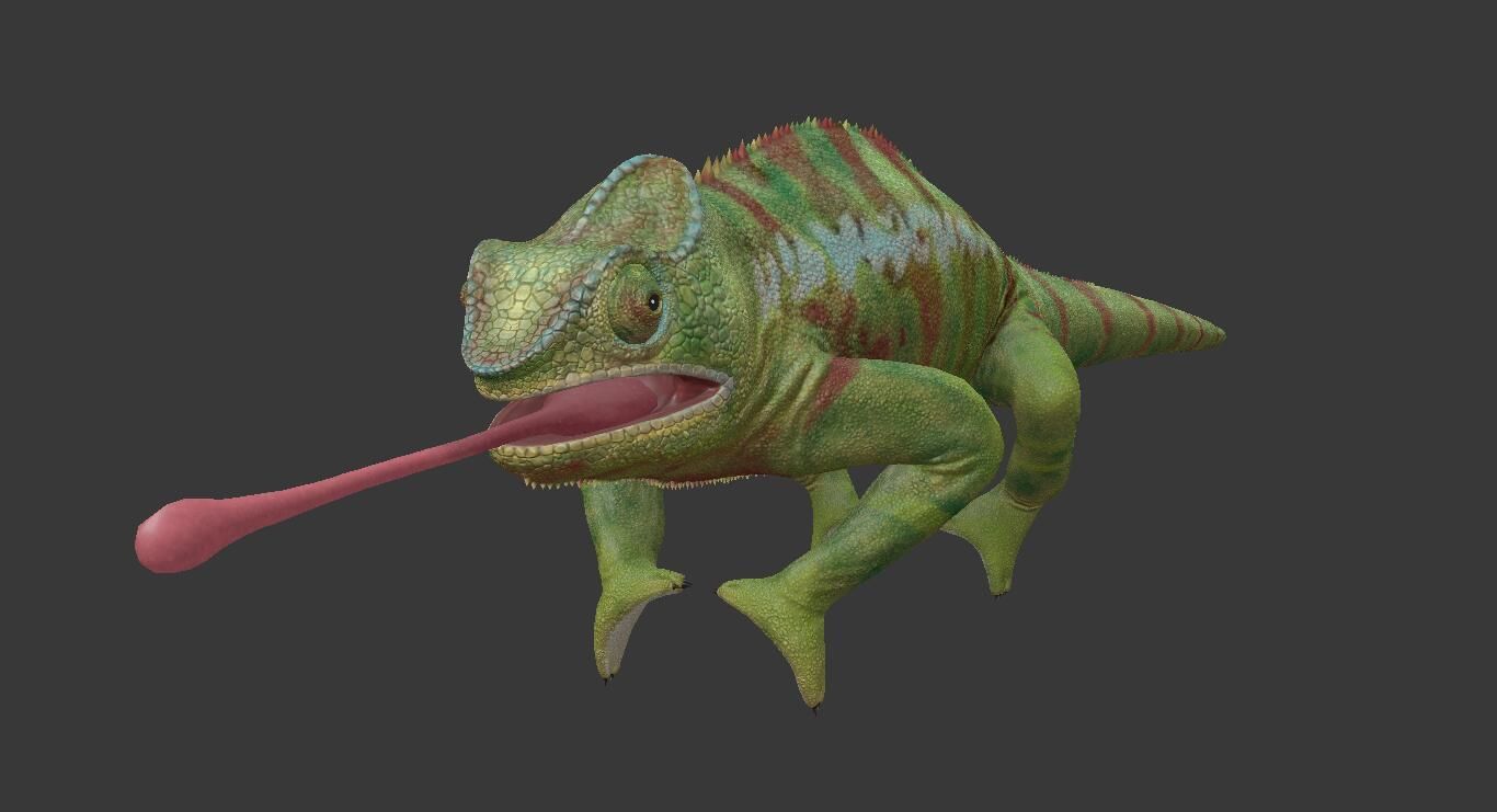 Chameleon Low-poly 3D model_2