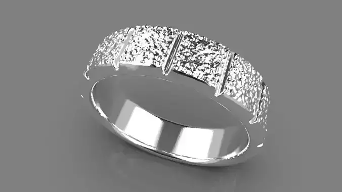 textured ring gold with diamonds