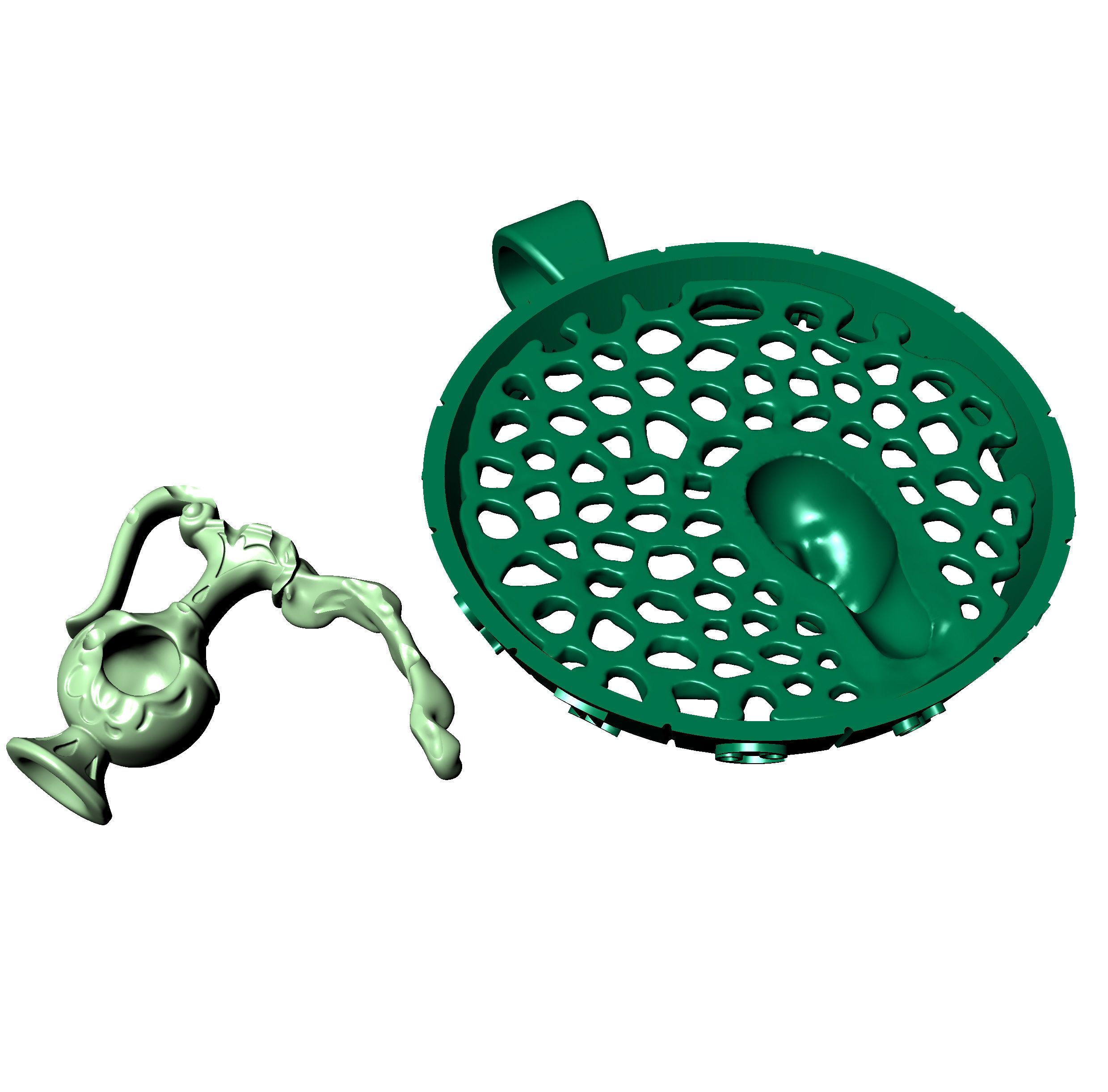 Zodiac sign Aquarius Pendant 3D print model_10