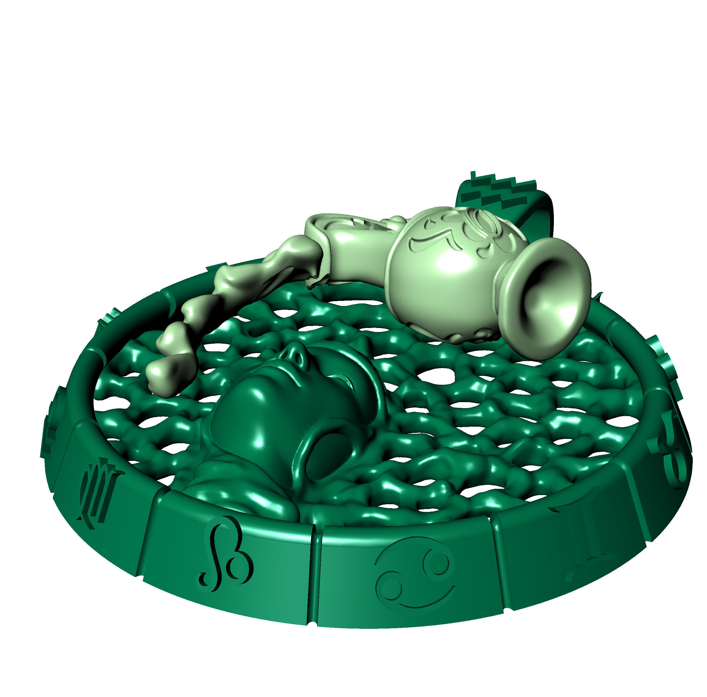 Zodiac sign Aquarius Pendant 3D print model_8