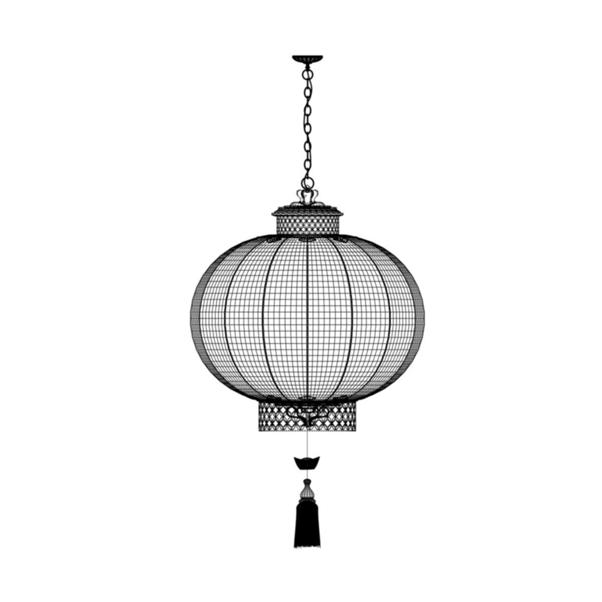 Chinese red lantern 3D model_4