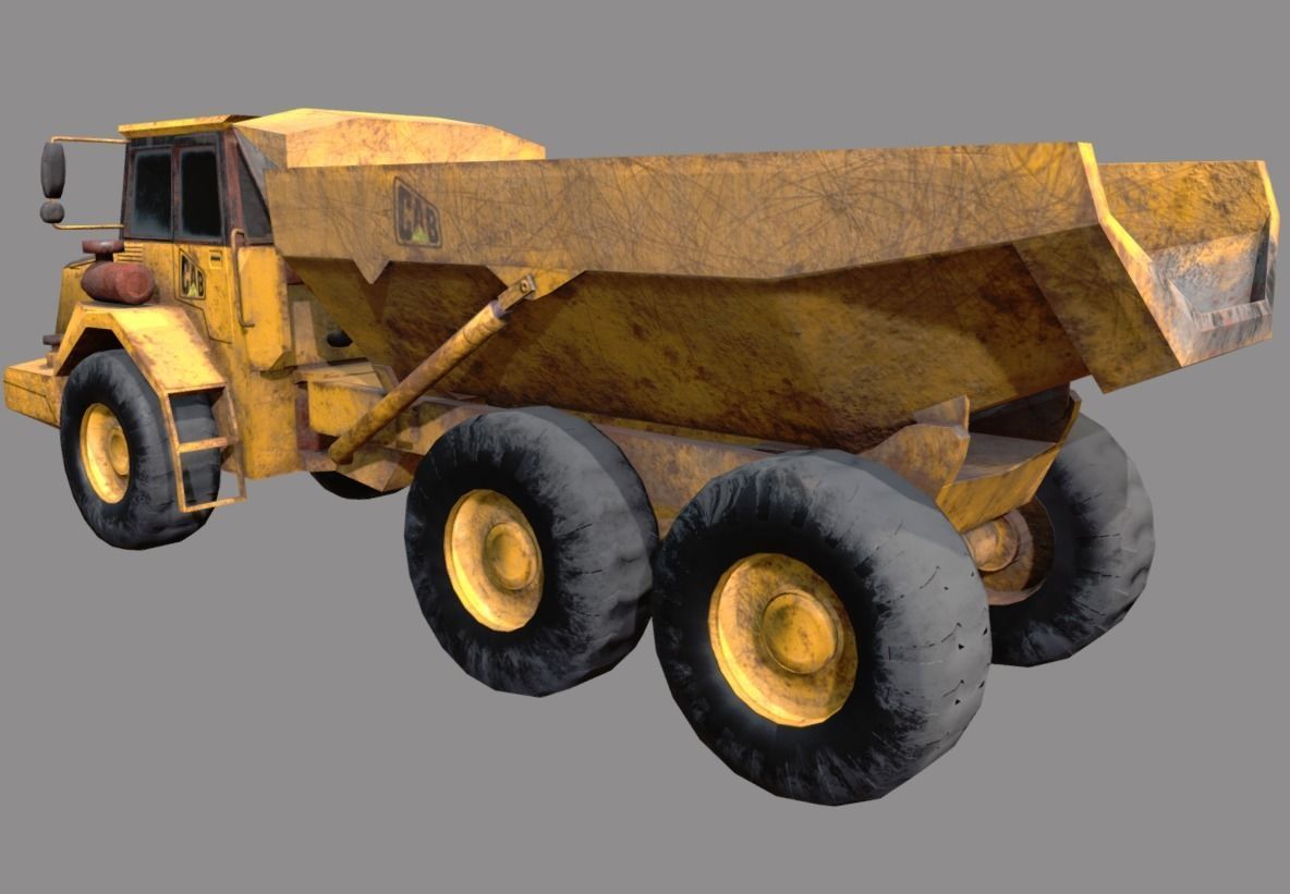 Dump truck low poly Low-poly 3D model_5