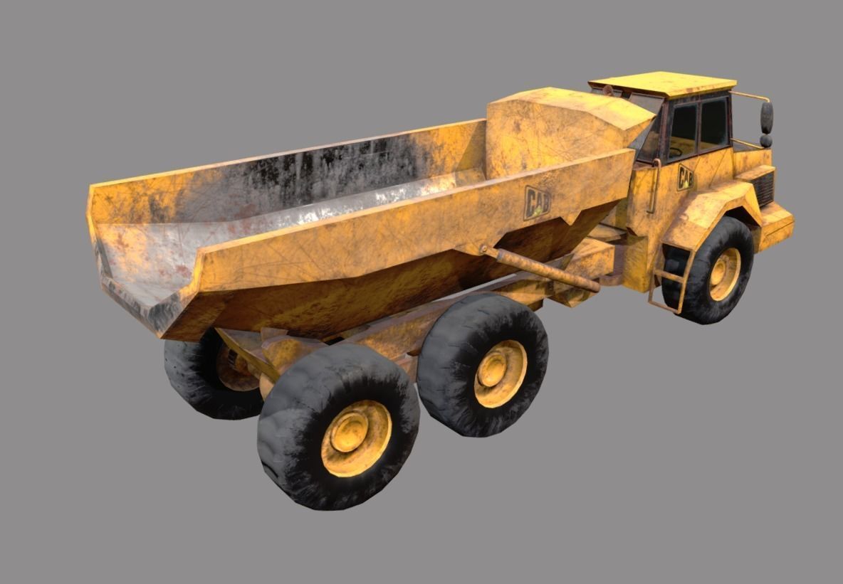 Dump truck low poly Low-poly 3D model_6