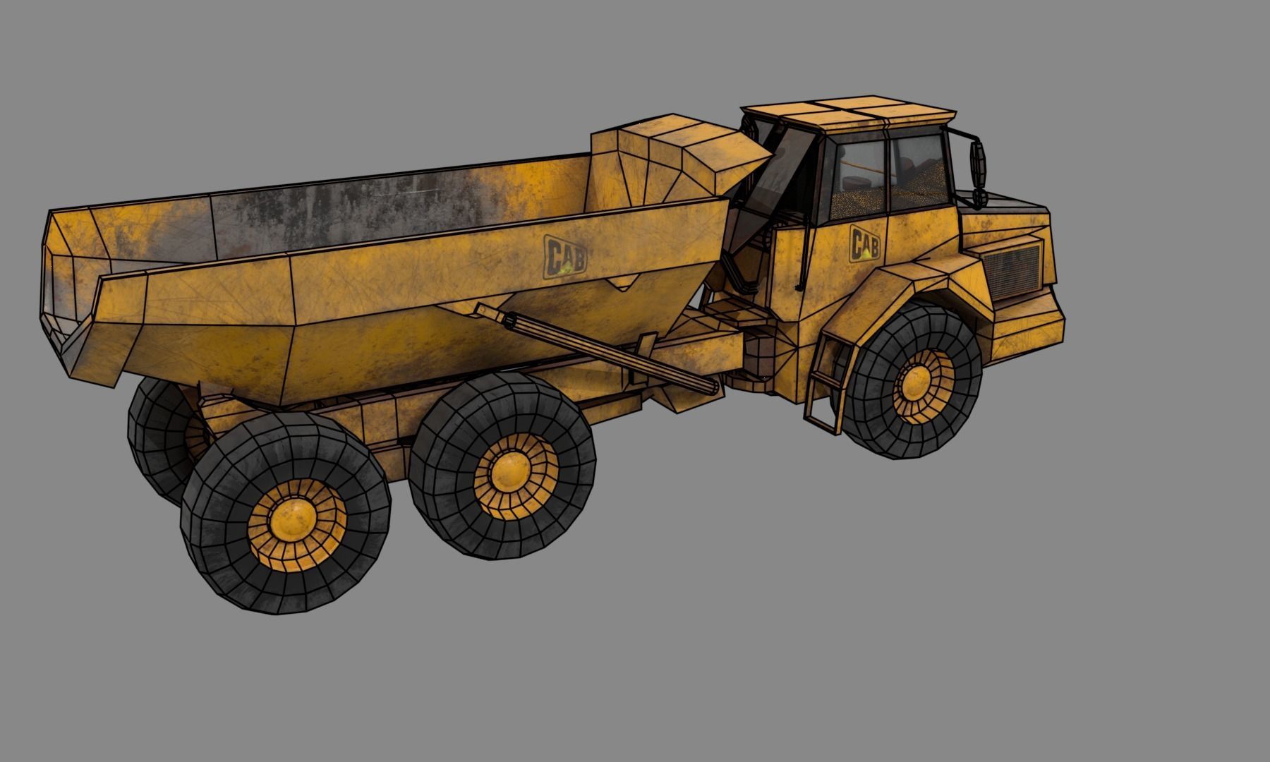 Dump truck low poly Low-poly 3D model_3