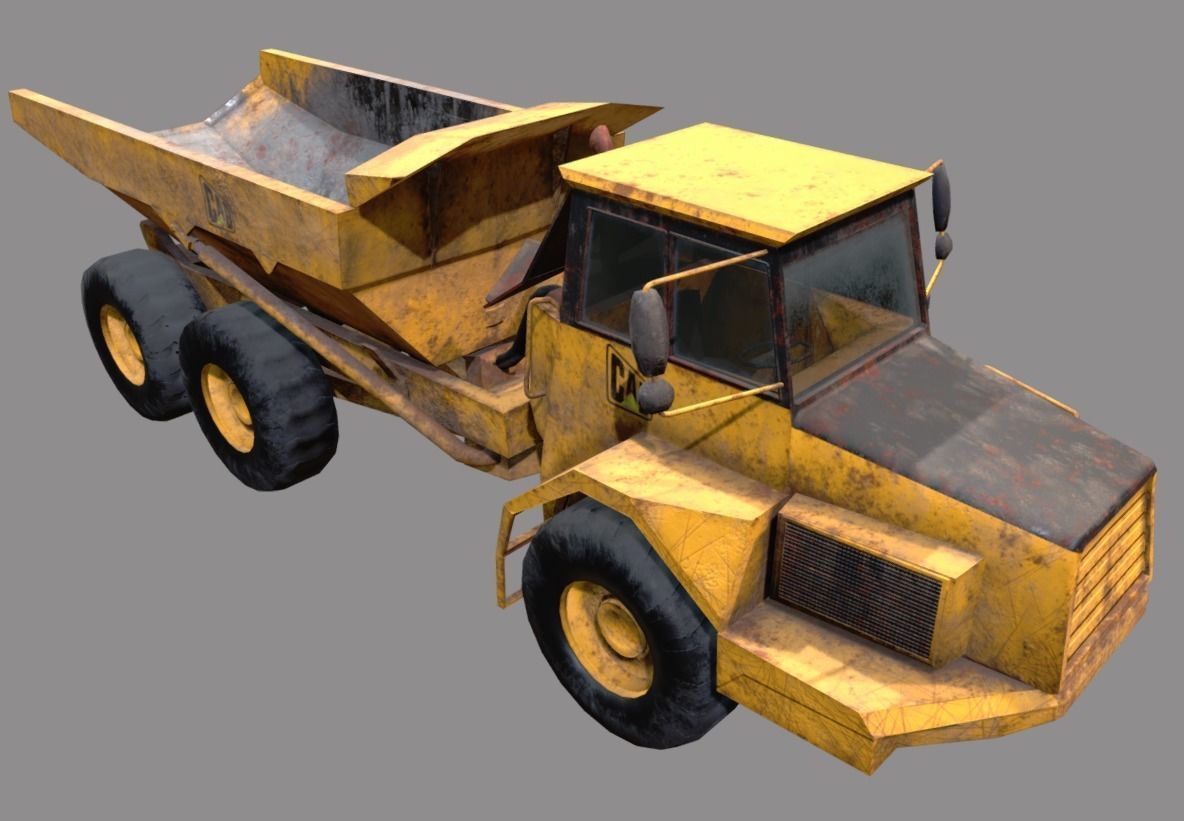 Dump truck low poly Low-poly 3D model_7