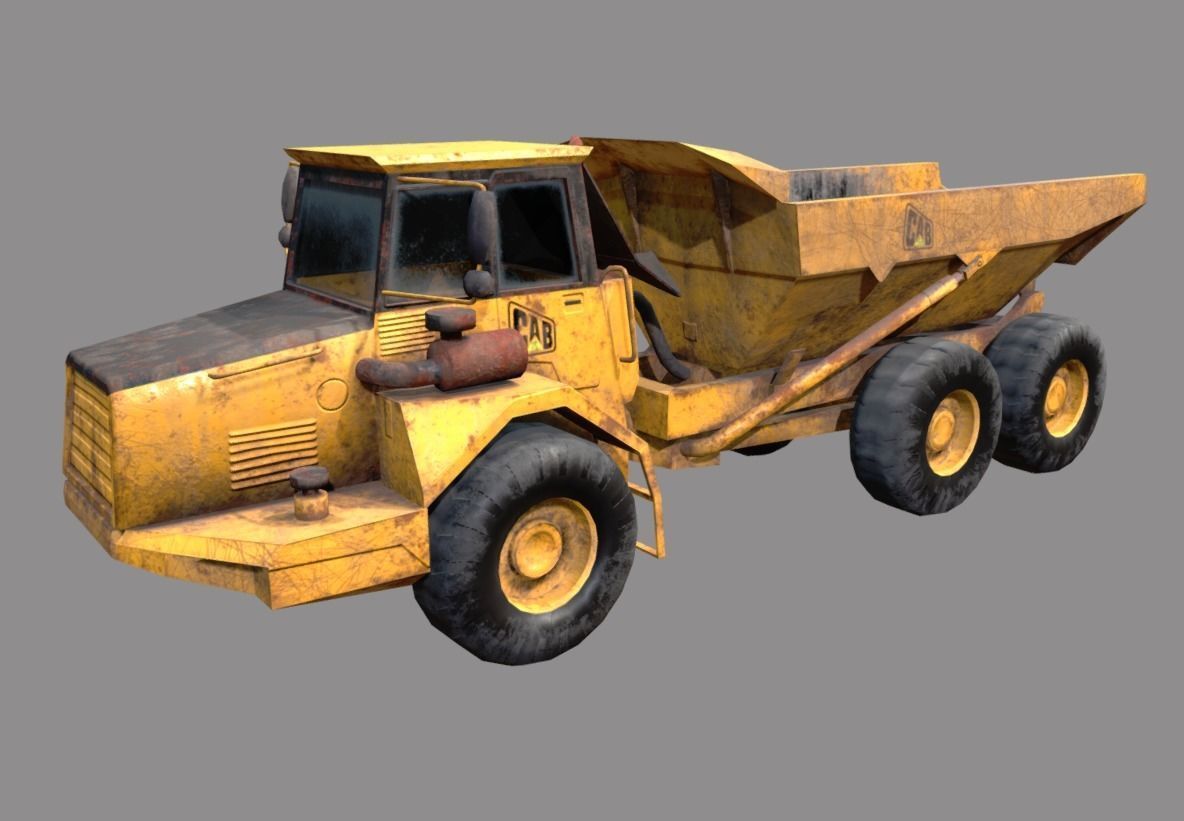 Dump truck low poly Low-poly 3D model_4