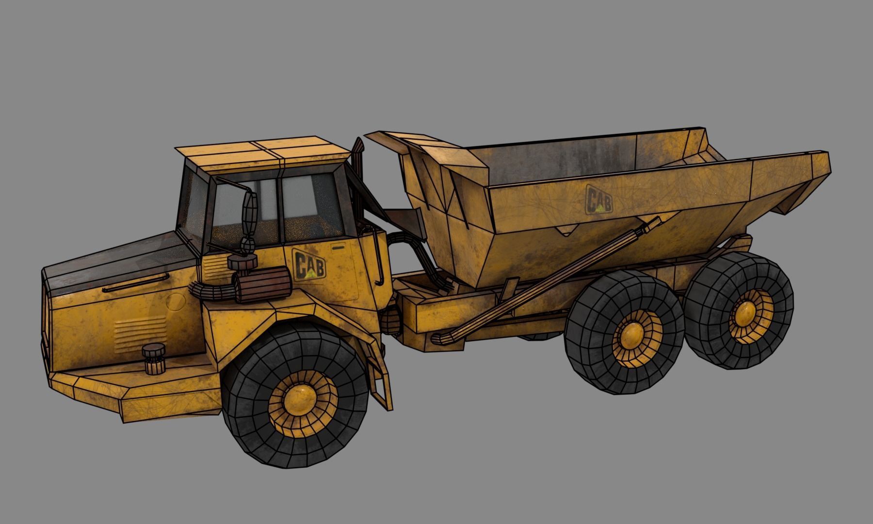 Dump truck low poly Low-poly 3D model_2