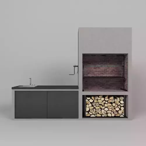 Barbecue with firewood