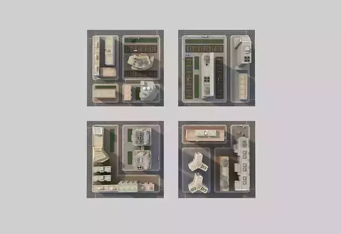 CityBlock city Low-poly 3D model