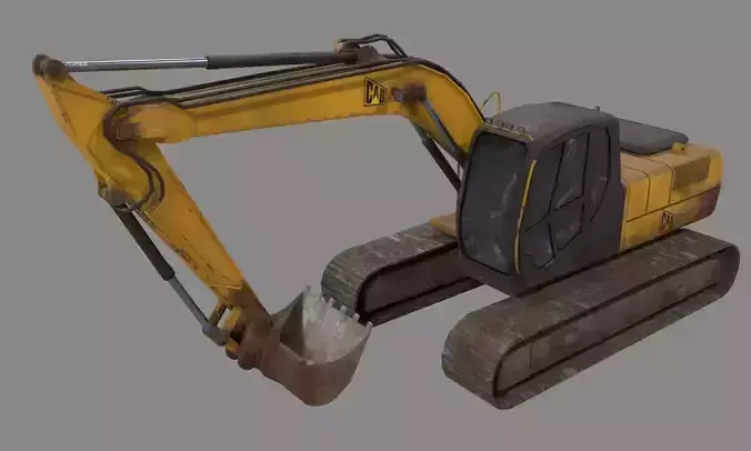 Excavator Low-poly 3D model