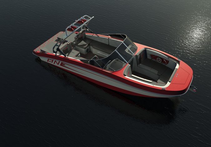 Speed Boat Low-poly 3D model