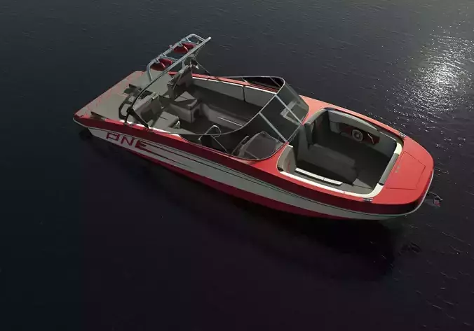 Speed Boat Low-poly 3D model