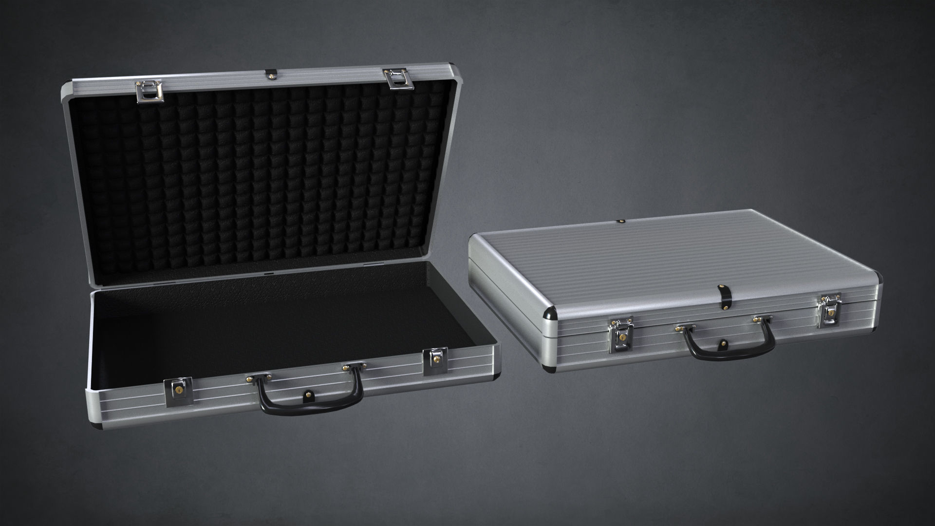 Two Briefcases Low-poly 3D model_1