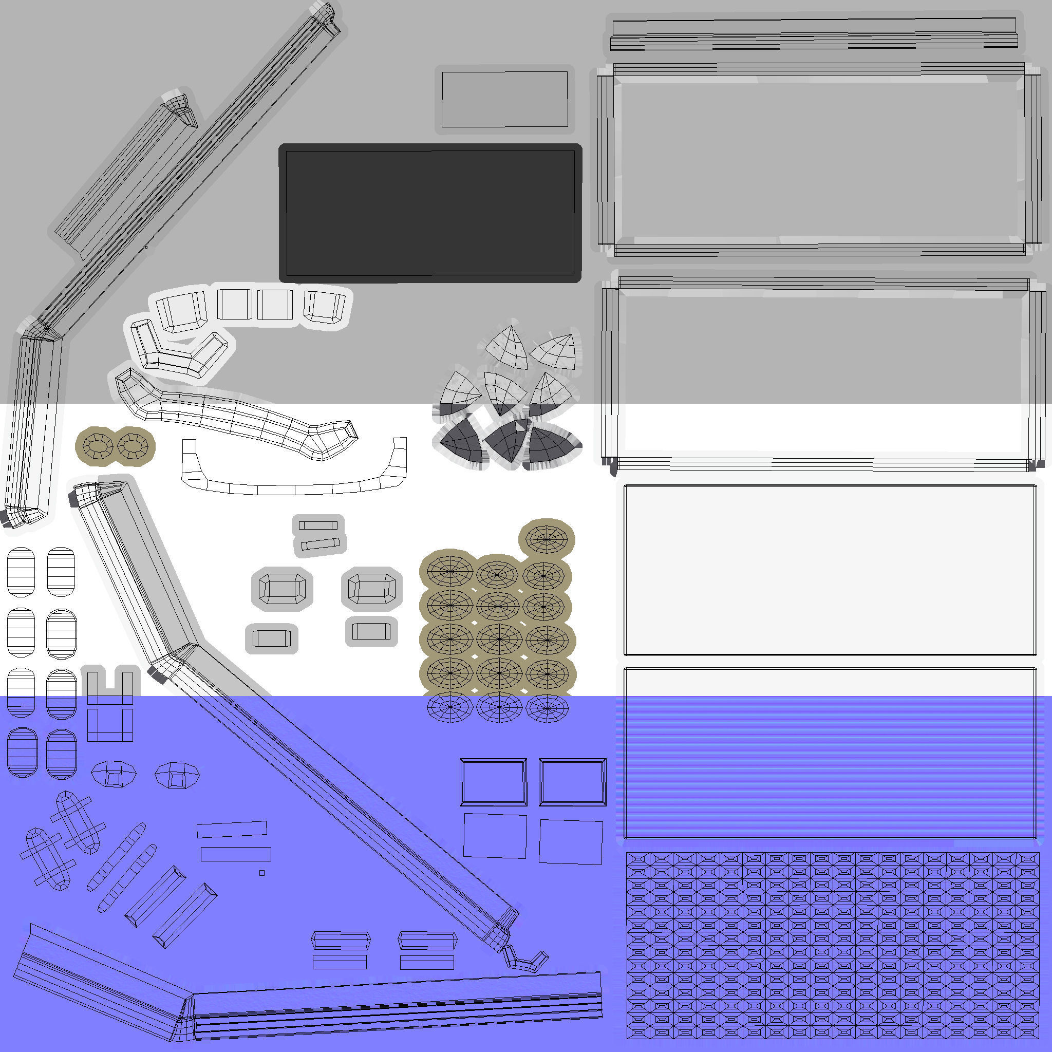 Two Briefcases Low-poly 3D model_12