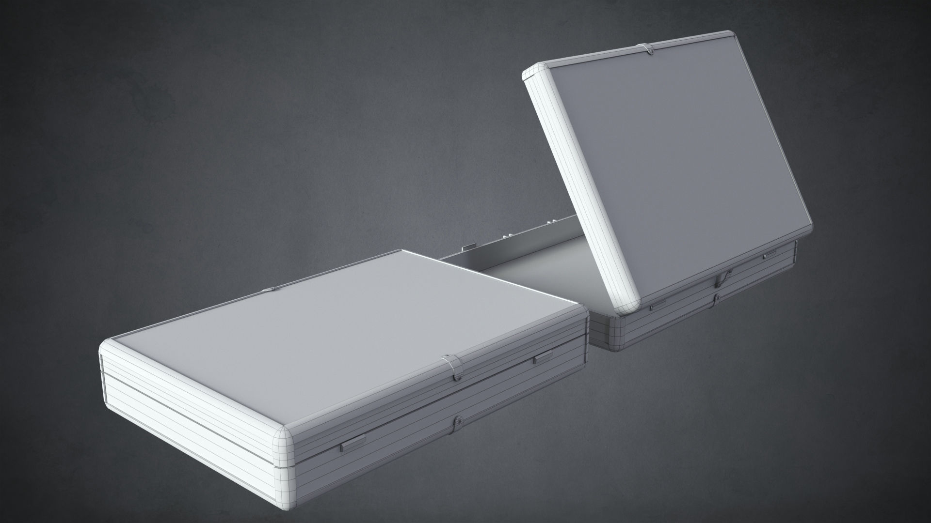 Two Briefcases Low-poly 3D model_9