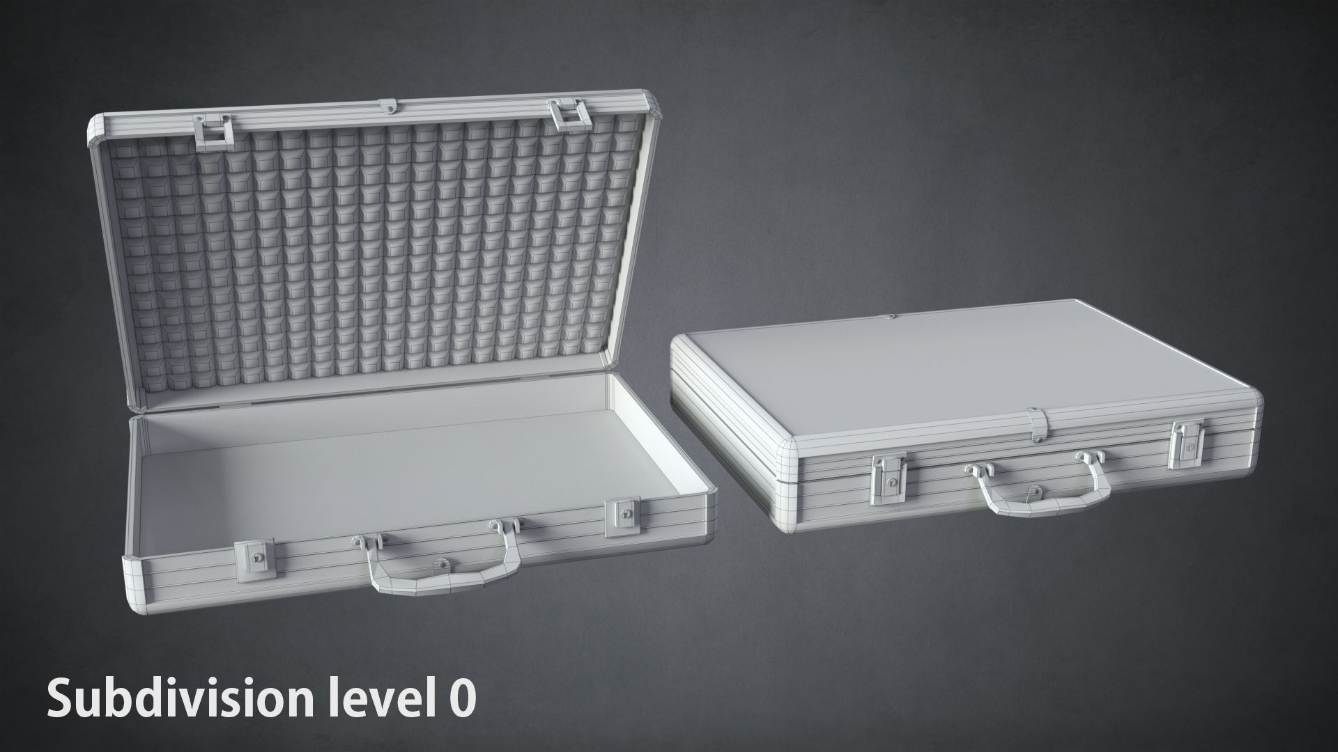 Two Briefcases Low-poly 3D model_10