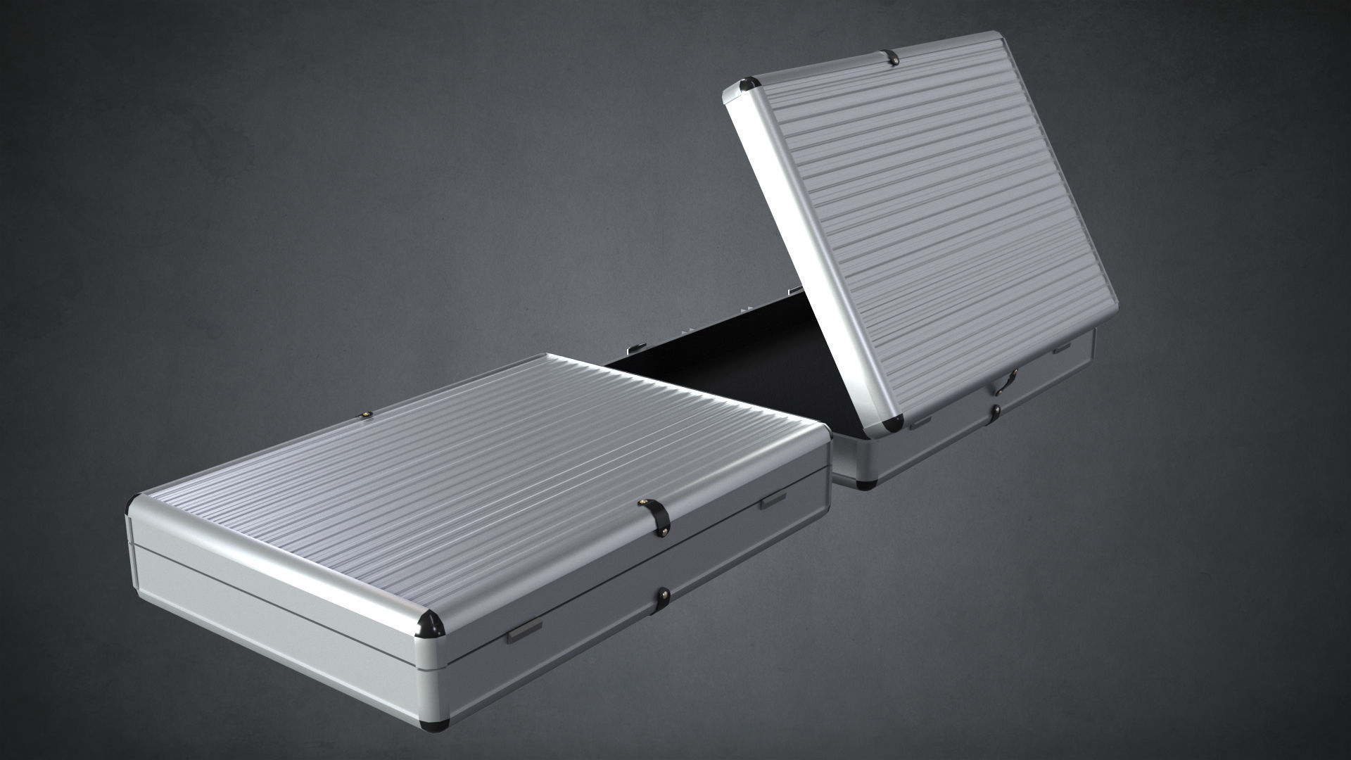 Two Briefcases Low-poly 3D model_3