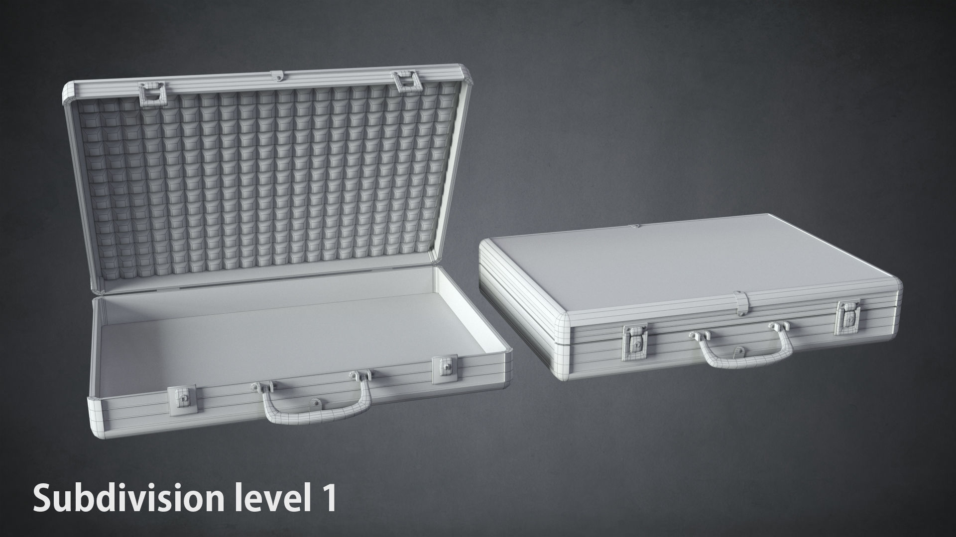 Two Briefcases Low-poly 3D model_11