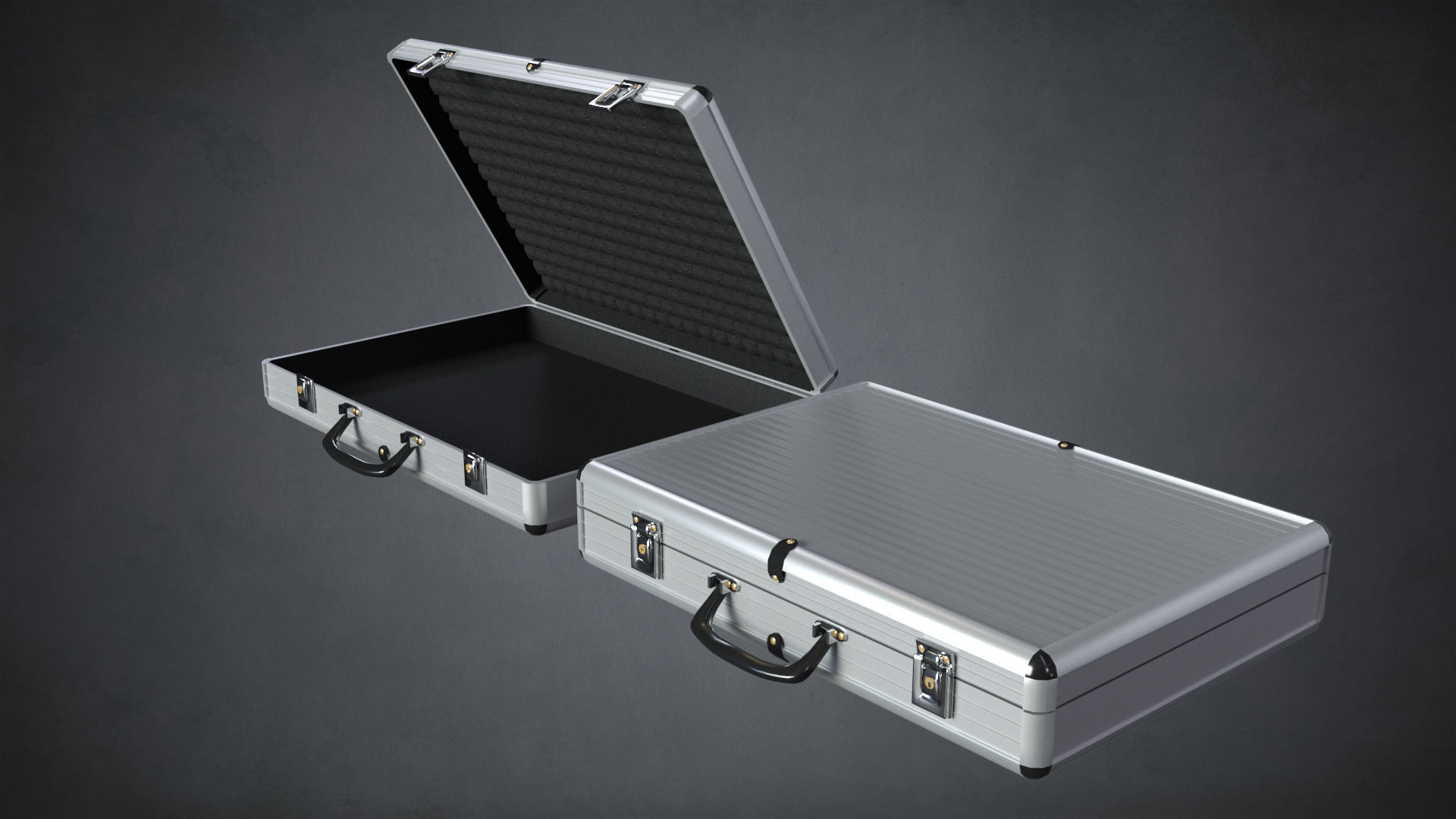 Two Briefcases Low-poly 3D model_2