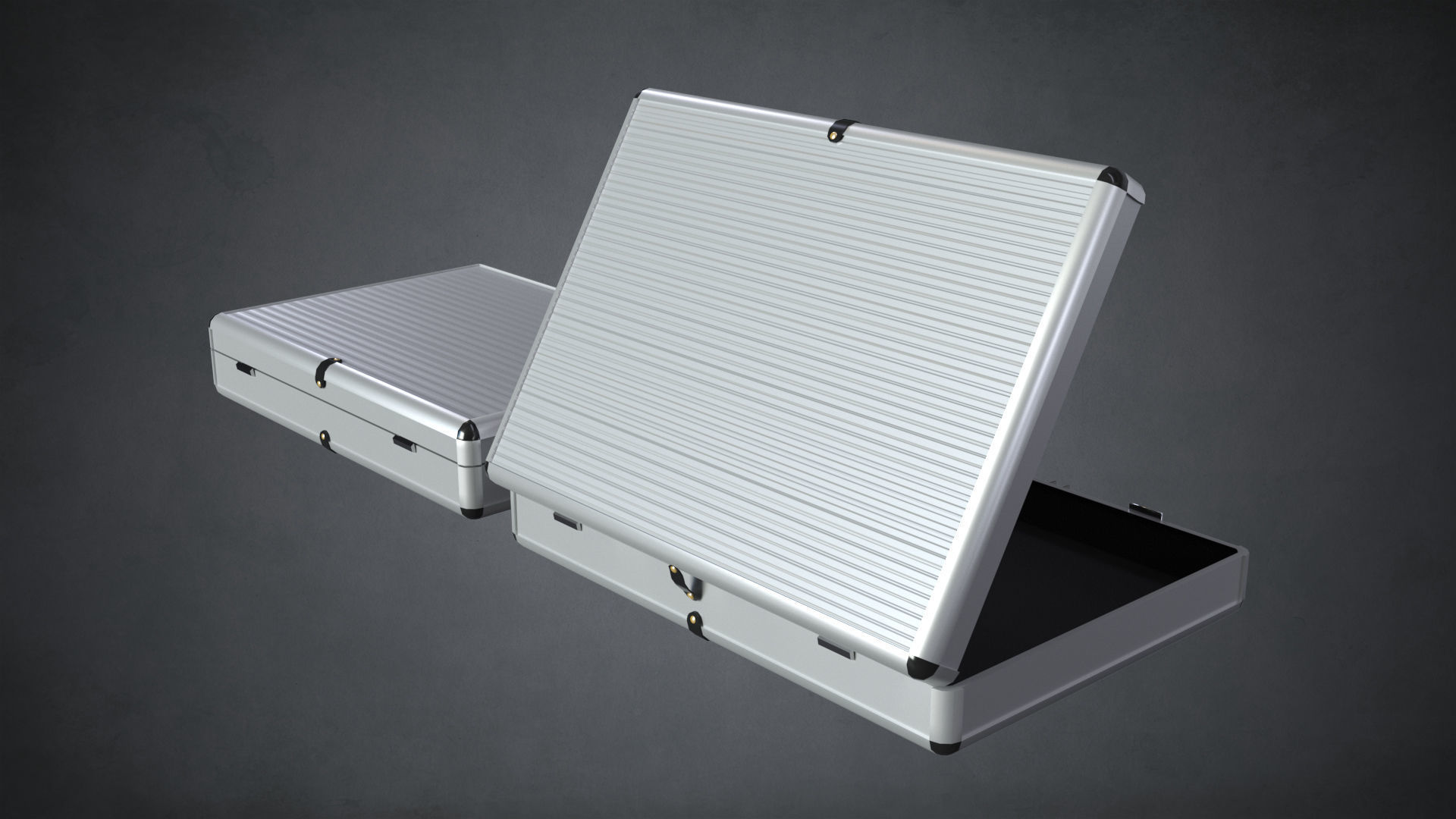 Two Briefcases Low-poly 3D model_4