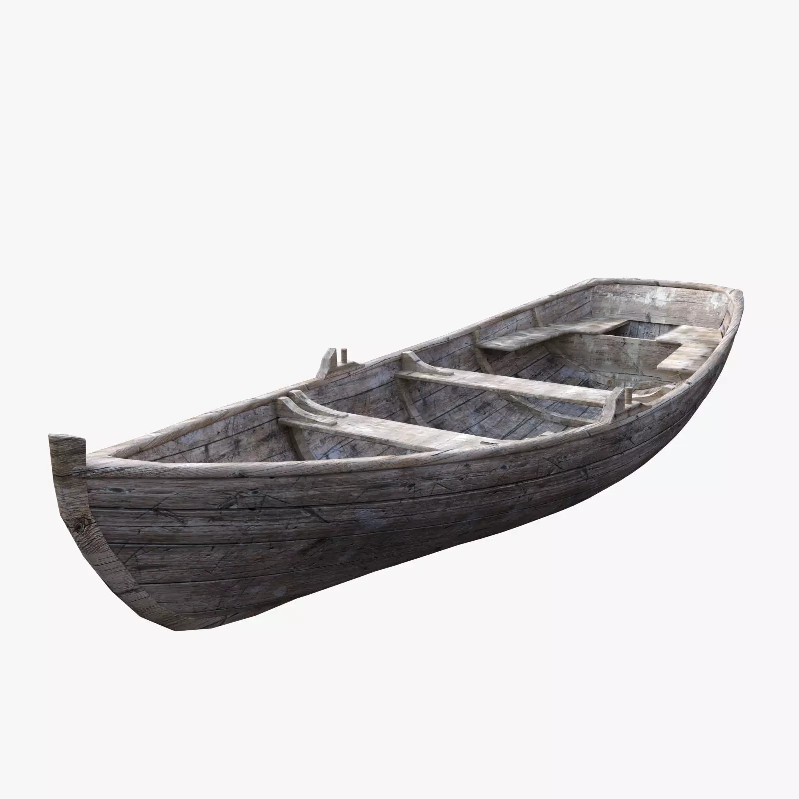 Old Boat Low-poly 3D model_0