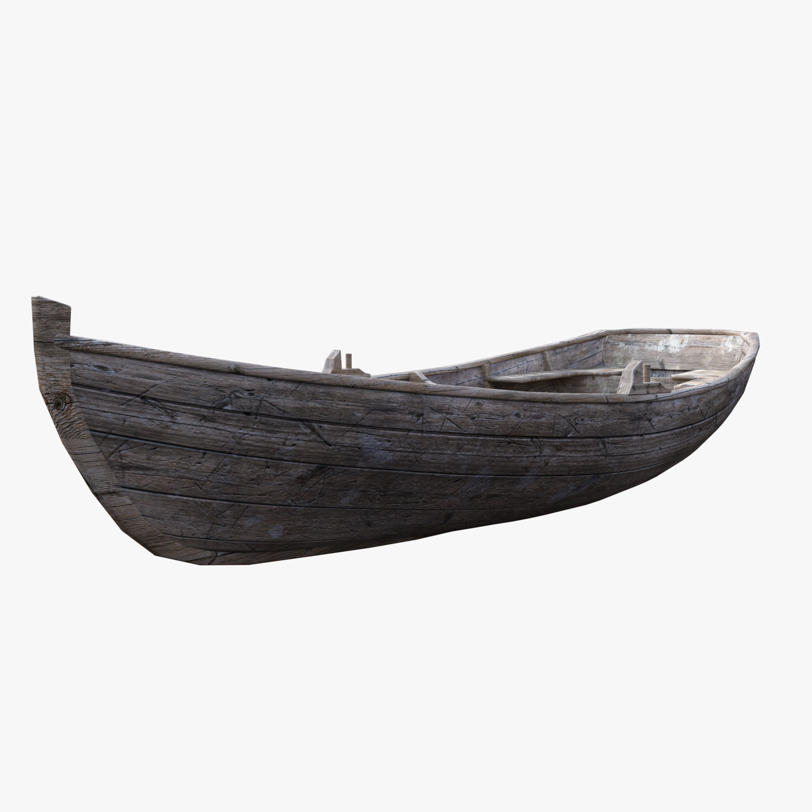 Old Boat Low-poly 3D model_6