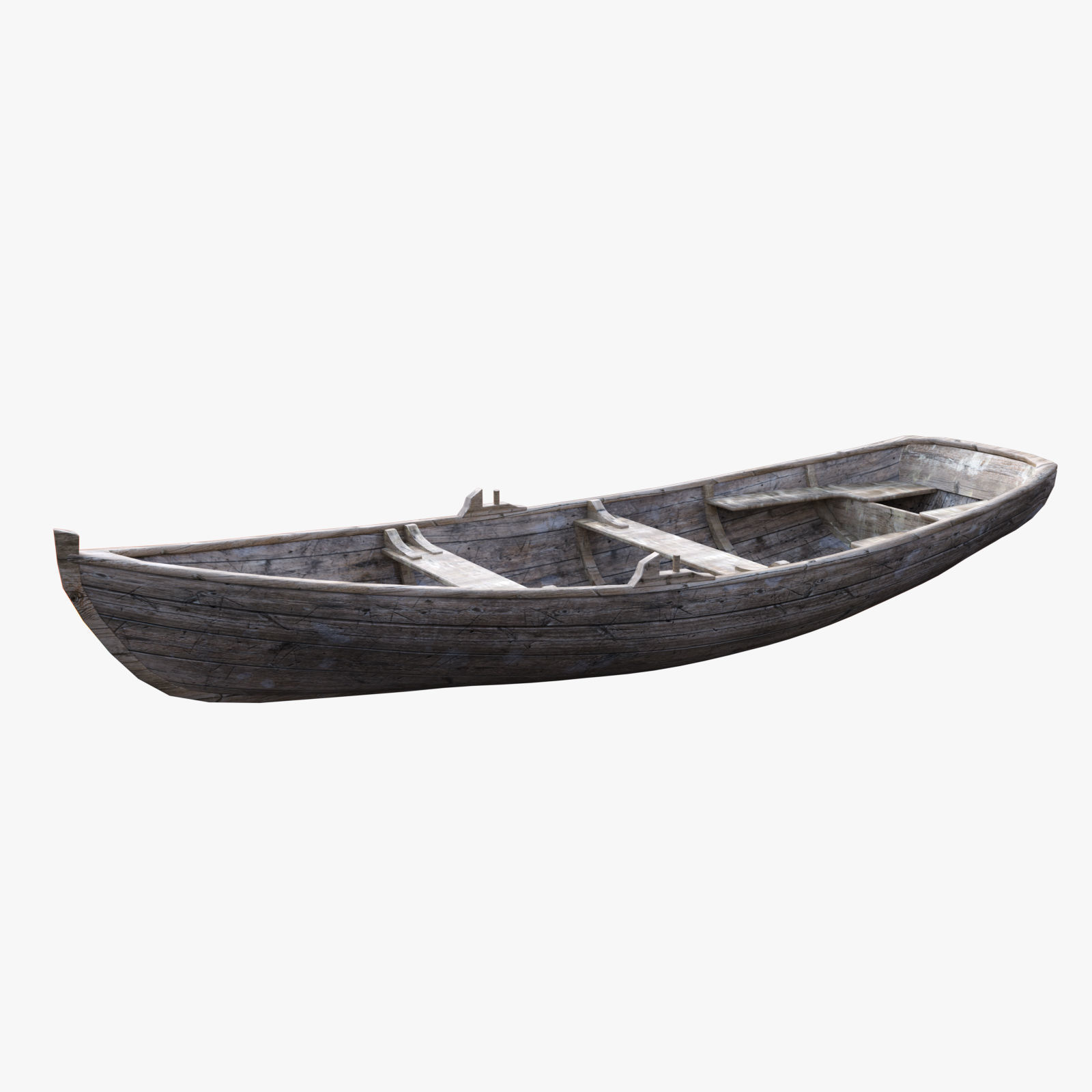 Old Boat Low-poly 3D model_1