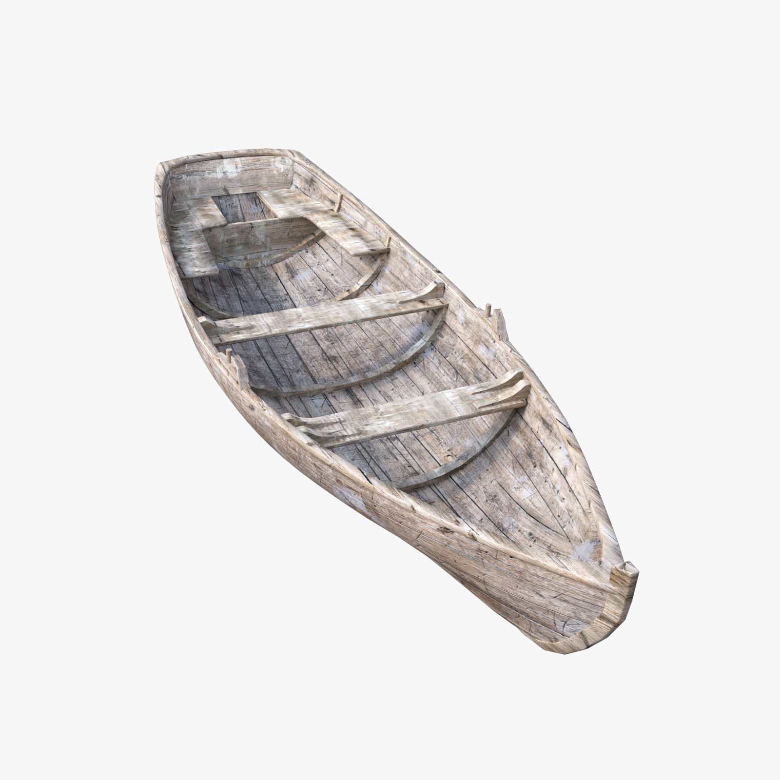 Old Boat Low-poly 3D model_9
