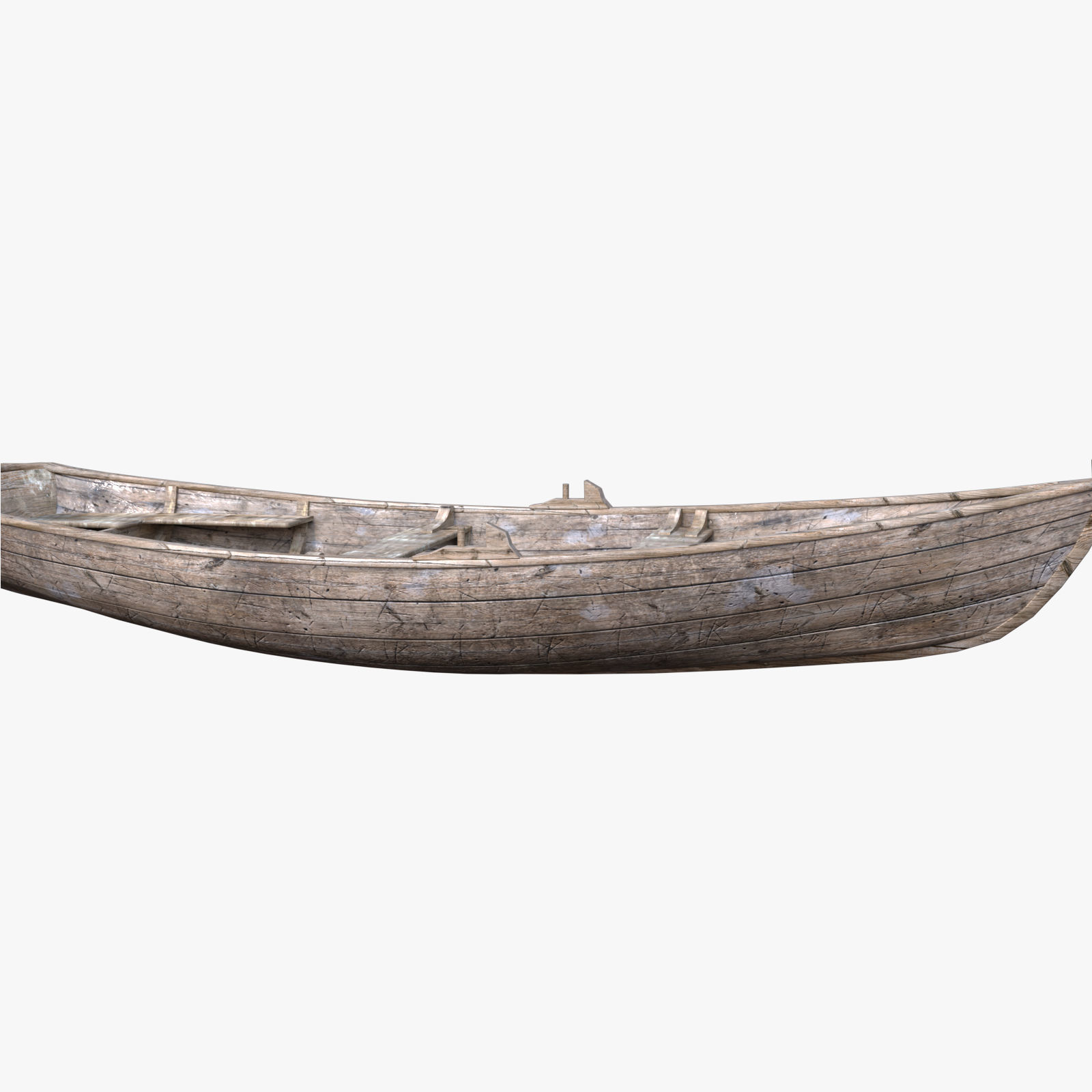 Old Boat Low-poly 3D model_7
