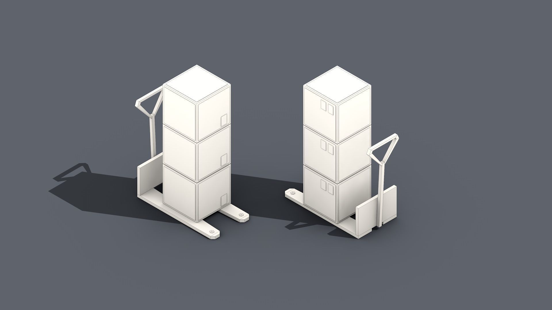 Low Poly Warehouse Logistics Isometric Low-poly 3D model_12