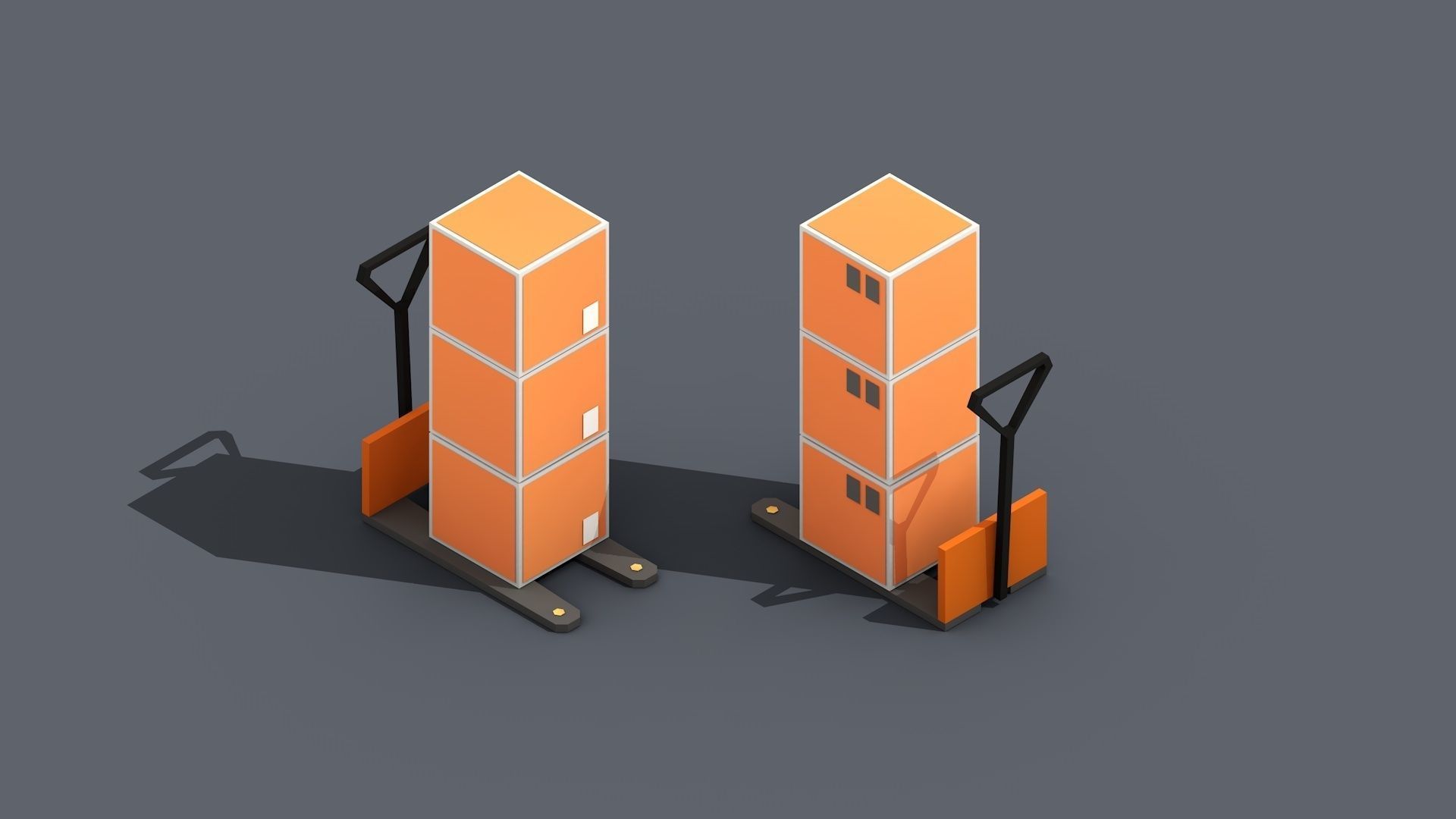 Low Poly Warehouse Logistics Isometric Low-poly 3D model_11