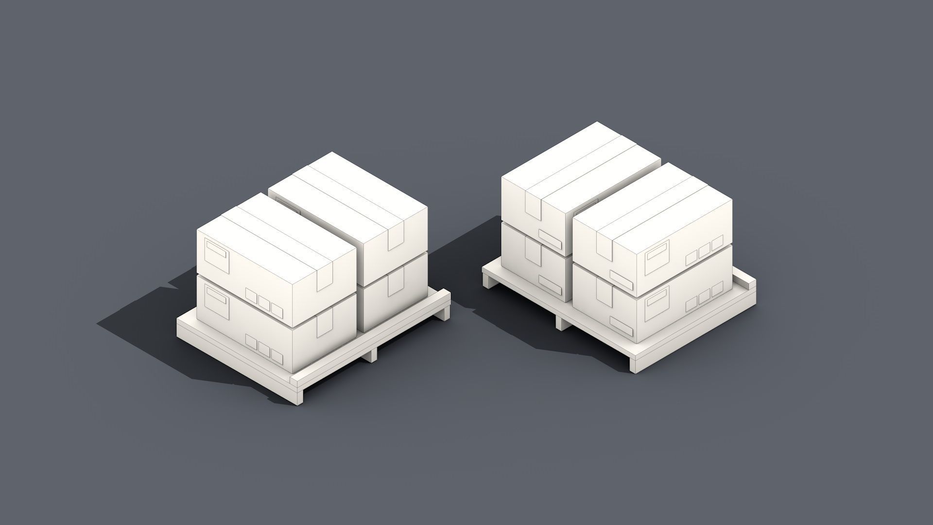 Low Poly Warehouse Logistics Isometric Low-poly 3D model_4