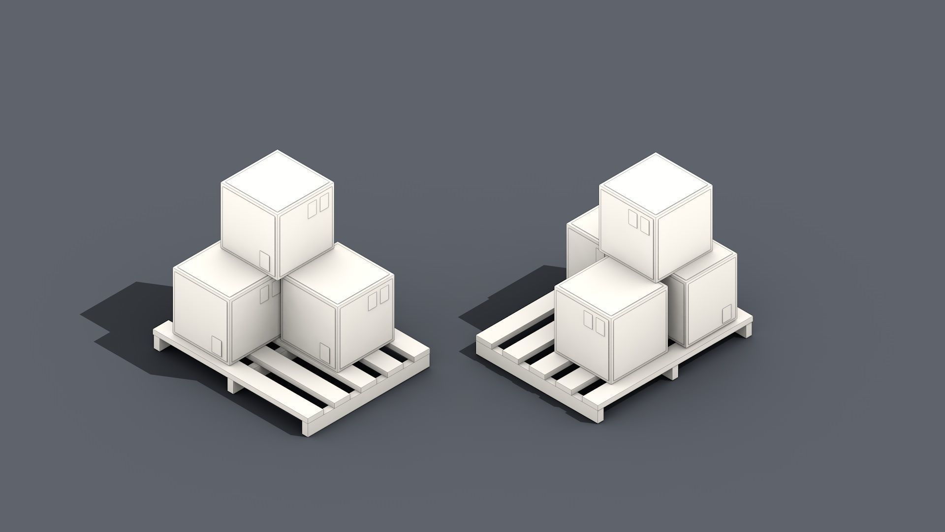 Low Poly Warehouse Logistics Isometric Low-poly 3D model_10
