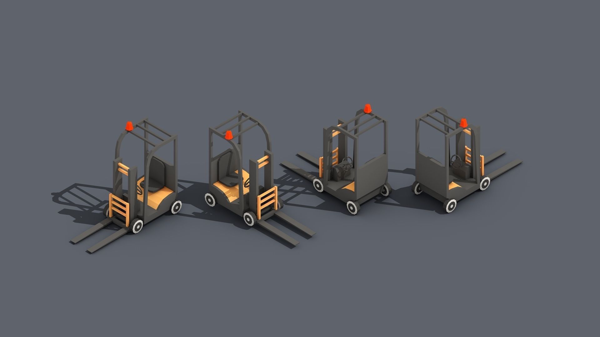 Low Poly Warehouse Logistics Isometric Low-poly 3D model_7