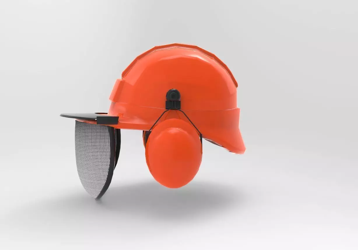Lumberjack - Safety Helmet Low-poly 3D model_0