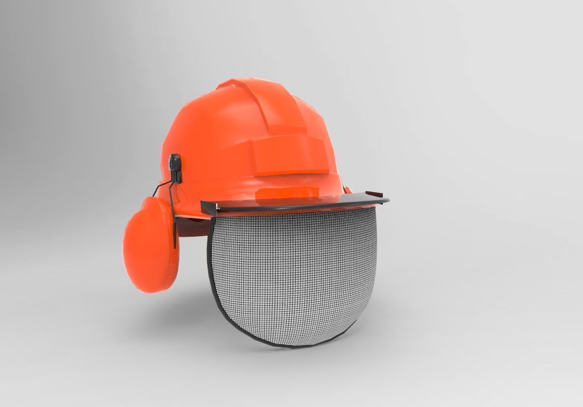 Lumberjack - Safety Helmet Low-poly 3D model_4