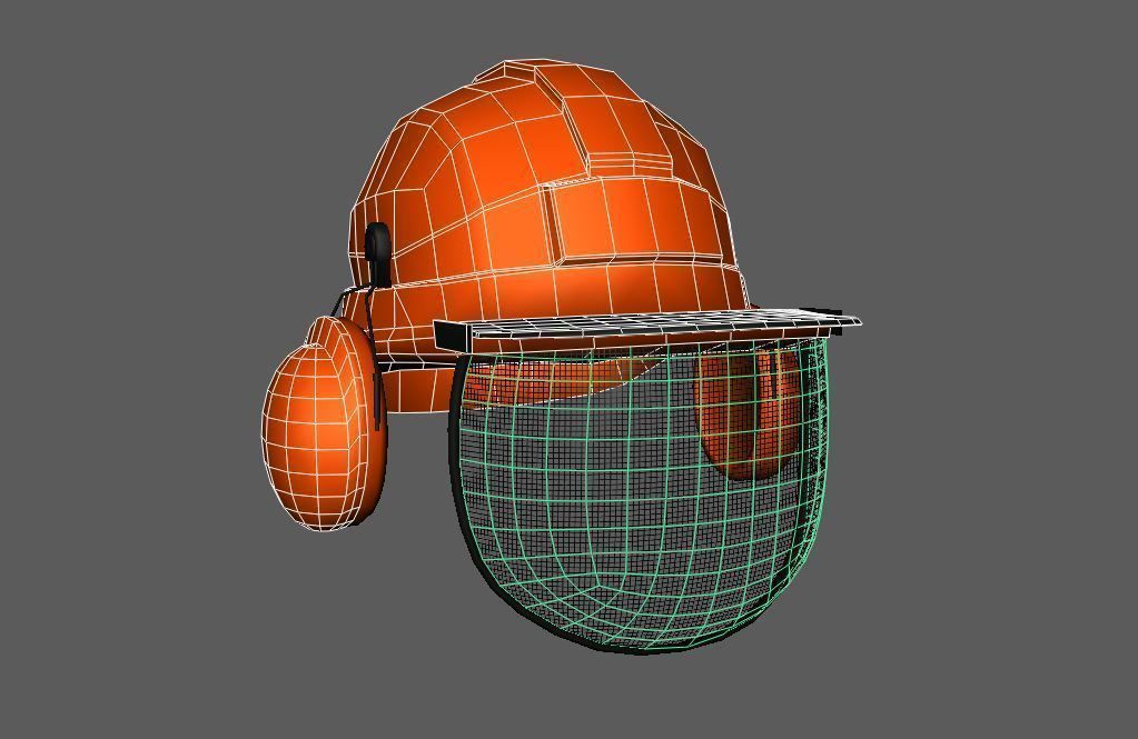 Lumberjack - Safety Helmet Low-poly 3D model_7