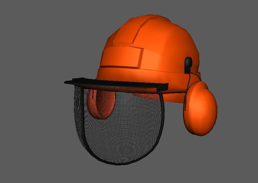 Lumberjack - Safety Helmet Low-poly 3D model_8