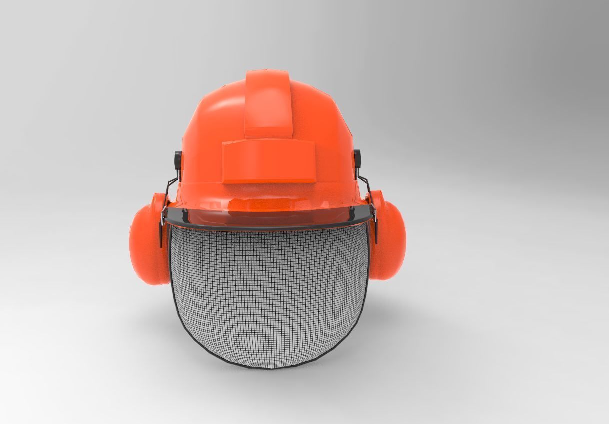 Lumberjack - Safety Helmet Low-poly 3D model_1