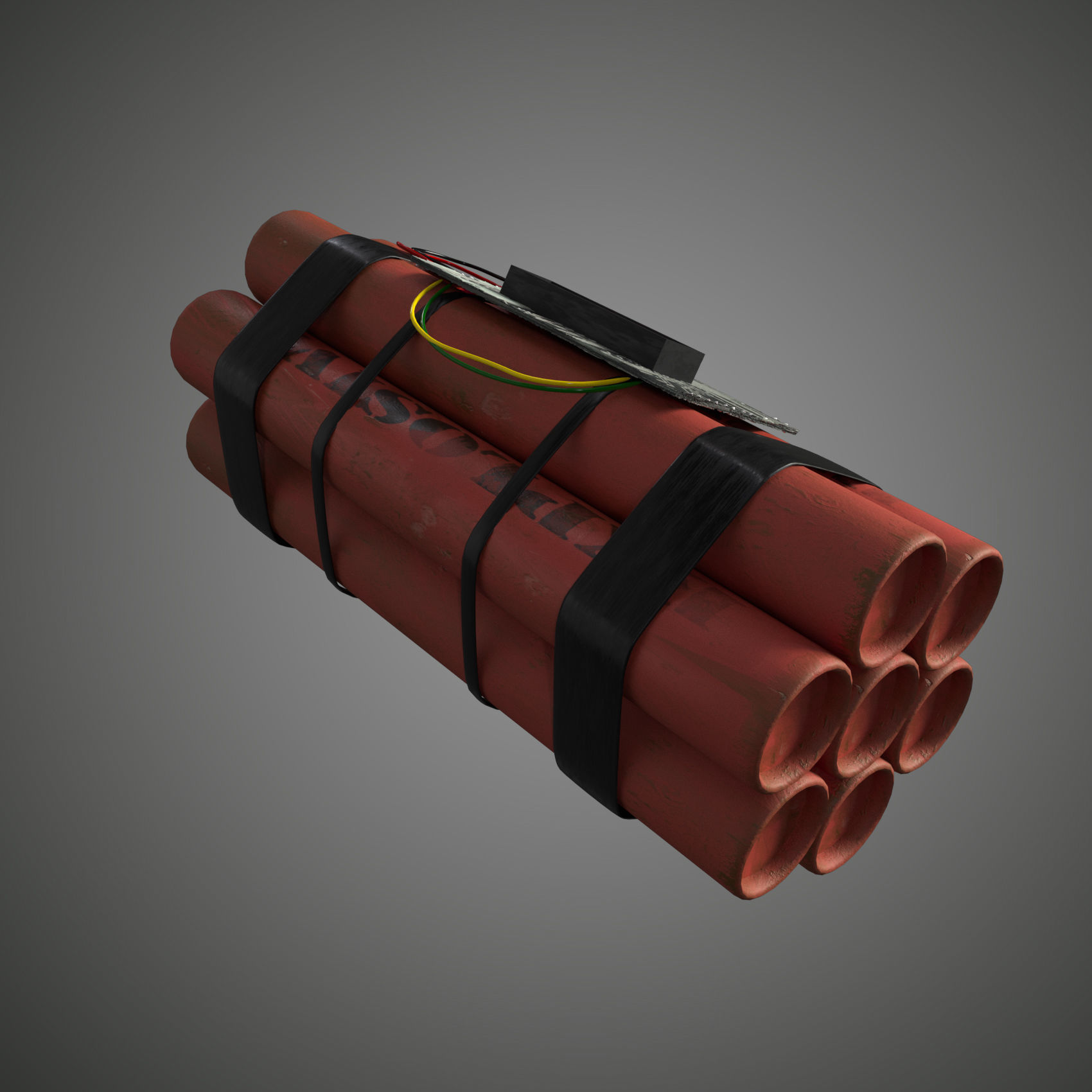 dynamite grenade with timer Low-poly 3D model_18