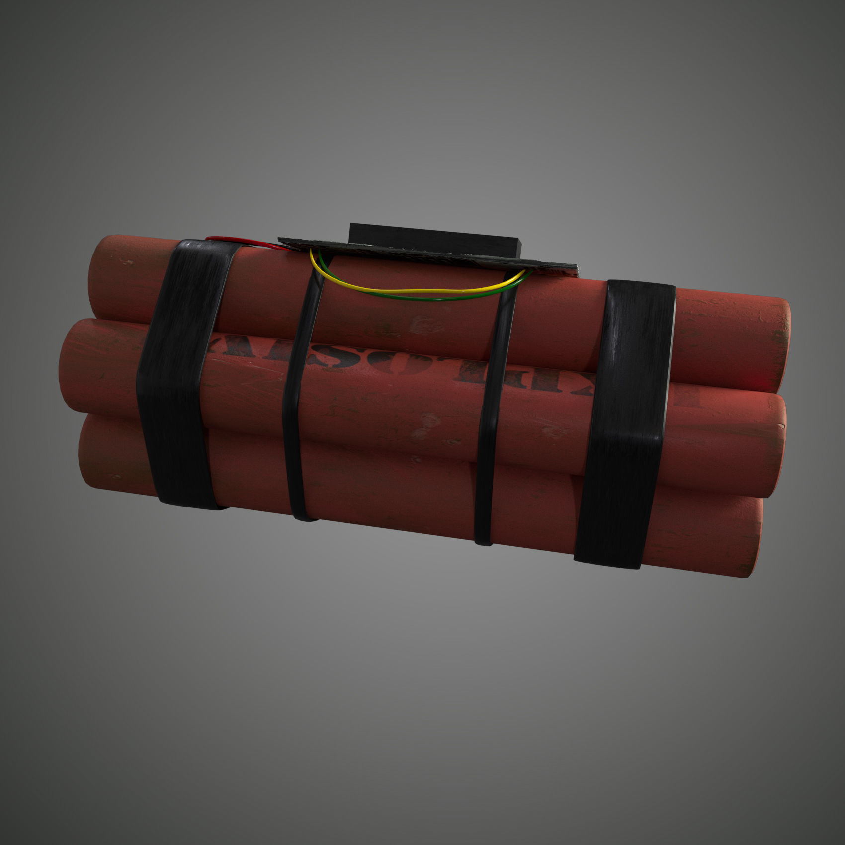 dynamite grenade with timer Low-poly 3D model_17