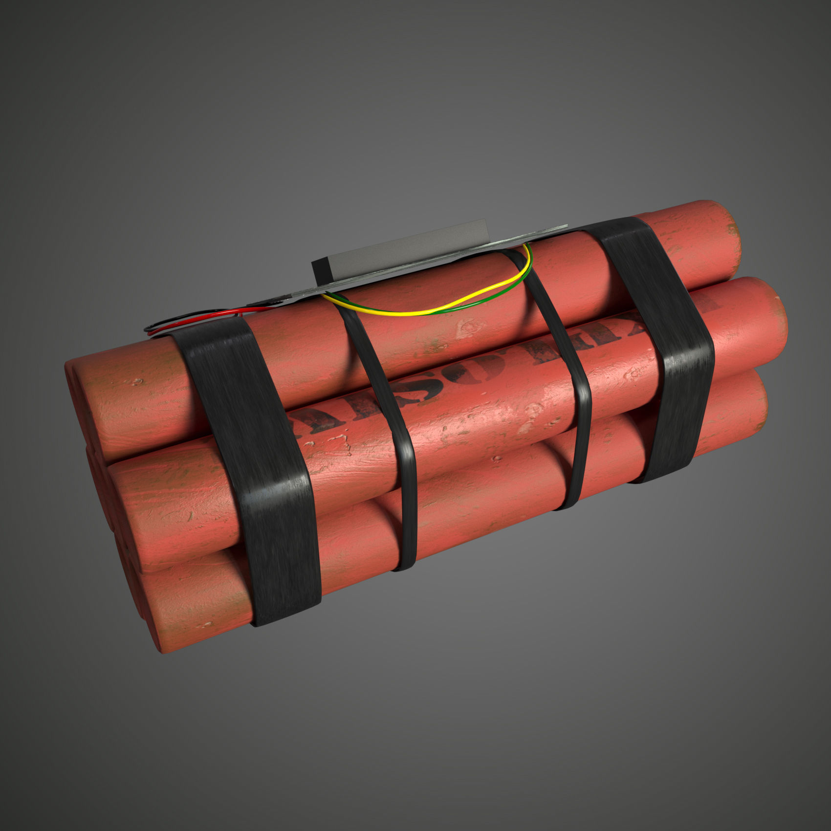 dynamite grenade with timer Low-poly 3D model_16