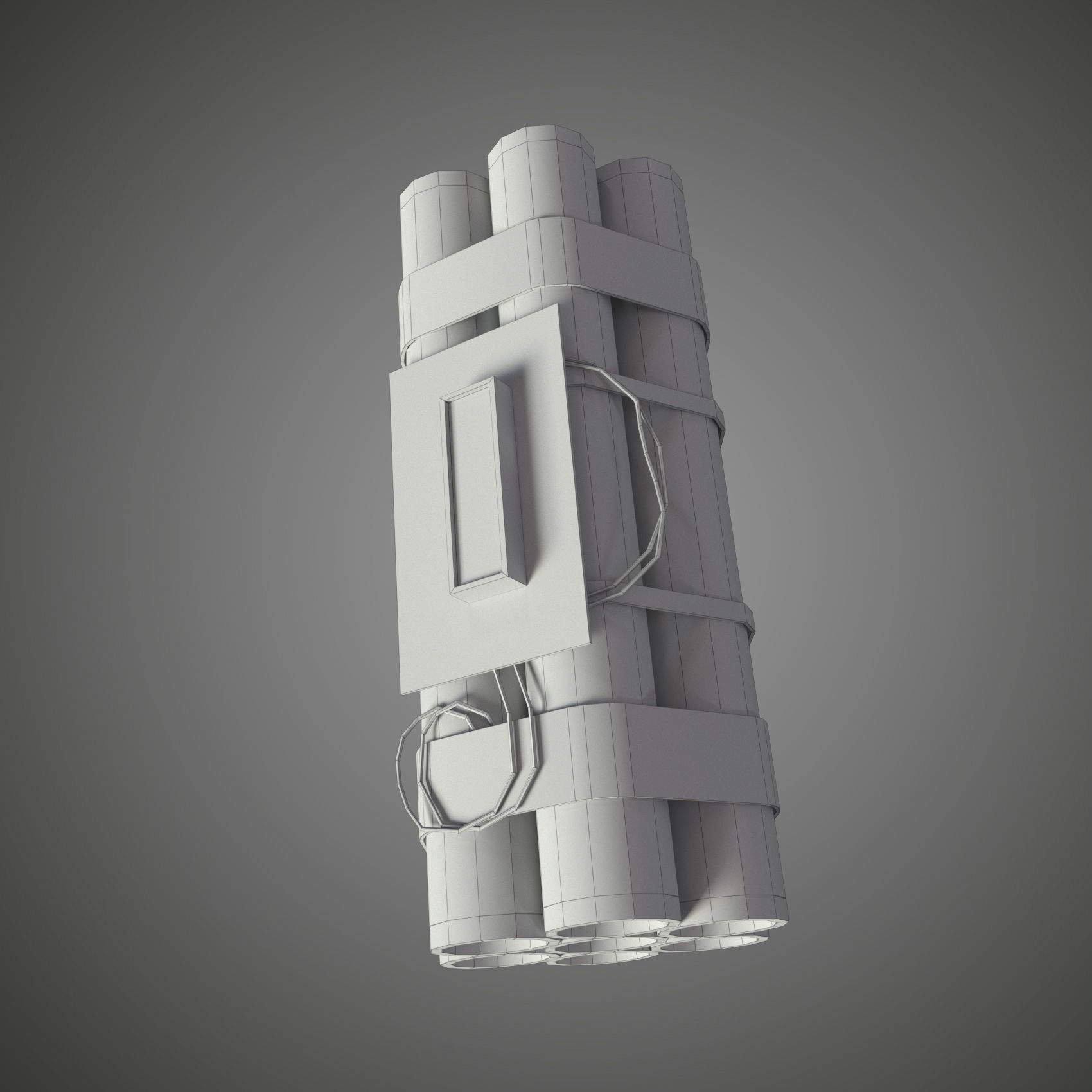 dynamite grenade with timer Low-poly 3D model_23