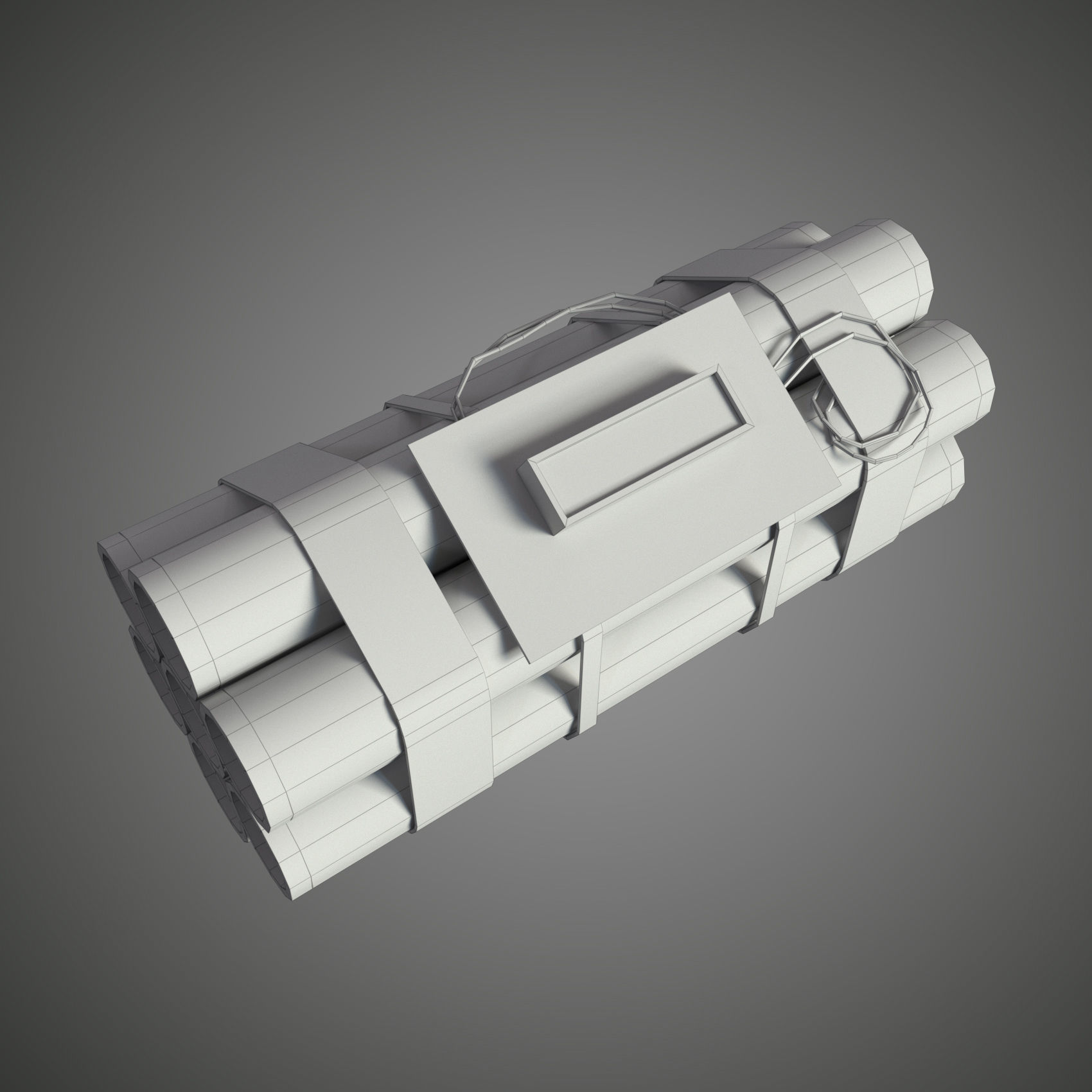dynamite grenade with timer Low-poly 3D model_21